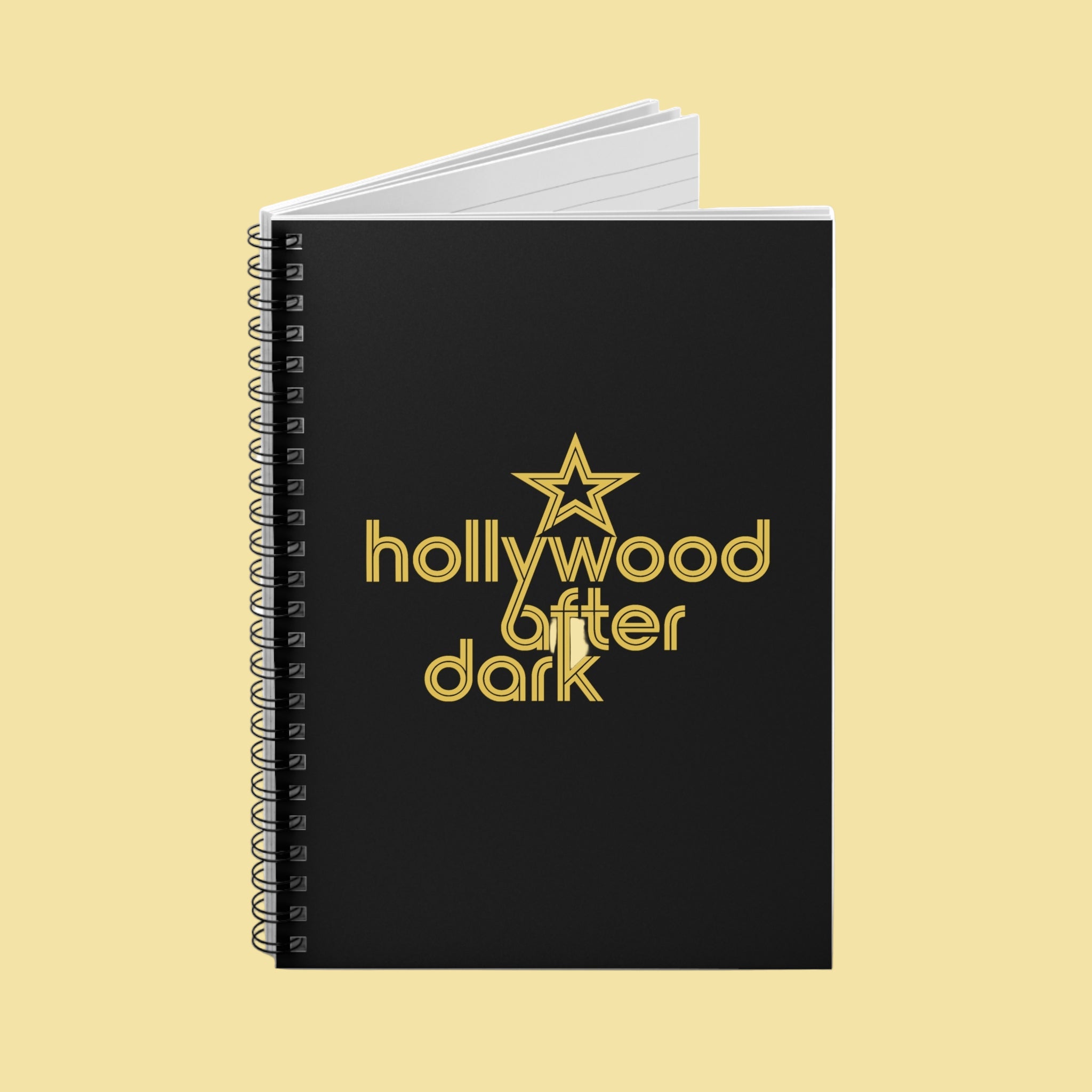 Hollywood After Dark Spiral Notebook - Perfect for Writers, Gift for Students, Movie Lovers, Night Owls, Journaling, School Supplies